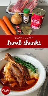 Slow Cooker Lamb Shanks Vj Cooks Recipe Lamb Shank Recipe Lamb Shanks Slow Cooker Slow Cooker Lamb