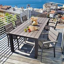 anthracite grey garden table 8 10 seater in aluminium w 230 maisons du monde in 2021 outdoor dining table outdoor furniture sets outdoor dining area