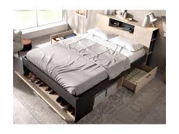 Sparset symphonie bett holz symphonie 160×200 2 nachttische. Bett Mit Stauraum Schubladen Leandre 160x200 Cm Eichenholzfarben Gunstig Kaufen