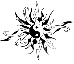 The yin and yang symbol represents unity of every thing and balance of opposites: Very Detailed Yin Yang Sun Sun Tattoo Tribal Yin Yang Tattoos Yin Yang Art