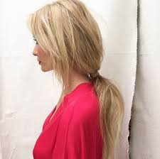 If you are choosing to do a low loose messy ponytail, try starting with a short middle part. 35 Super Simple Messy Ponytail Hairstyles