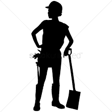 Construction worker with smart phone; Free Silhouette Of A Woman Vector Image 1253786 Stockunlimited