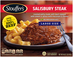 It's a more beefy flavor, with the worcestershire and a beef bouillon cube. Salisbury Steak Large Frozen Meal Official Stouffer S