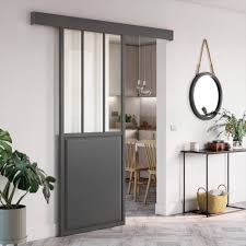 Elles sont disponibles dans les épaisseurs typiques de 8, 10 et 12 mm. Porte Coulissante Atelier Alu Gris Verre Transparent H 204 X L 73 Cm Artens Leroy Merlin