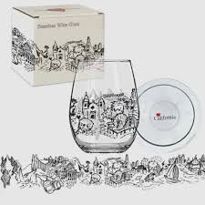 Heart in Ca Stemless Wine Glass