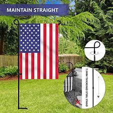 The flag has an embroidered star field, individual sewn stripes, quadruple stitch on the fly end with a canvas header and brass grommets. Yeahome Garden Flag Holder Stand 6mm Weather Proof Yard Flag Pole Black Metal Powder Coated Flagpole With Tiger Clip And Rubber Stopper For Garden Flags Outdoor Decoration Pricepulse