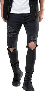 3 ways to give your jeans that distressed, ripped fashion look.blog: Men S Stretch Skinny Ripped Jeans With Knees Rips Distressing In Black Wash At Amazon Men S Clothing Store