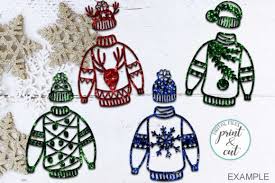 Cricut design space, and silhouette designer edition, make the cut (mtc), sure cuts a lot (scal), and brother scan and cut canvas software dxf can be used with: Christmas Sweater Bundle Graphic By Cornelia Creative Fabrica