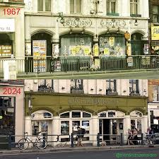 Station Hotel / One Kew Road, Richmond, 1967 & 2024 🤘 “In the back room of The Station Hotel was a club called The Crawdaddy Club. A band called The Rolling Stones