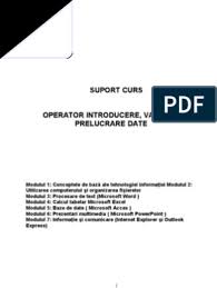 Cand editati un document pe un calculator si il copiati pe un alt calculator in vederea listarii, verificati setarile paginii. Suport Curs Operator Calculator