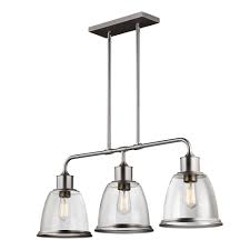 Feiss Fe Hobson 3p Sn Hobson 3 Light Island Chandelier Satin Nickel 3 Light Island Chandelier Ideas4lighting Sku41286i4l