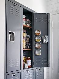 Need More Storage In Your Kitchen Use A Metal Locker As A Pantry Pantry Design Metal Lockers Kitchen Pantry Design