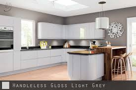 I could barely wait to show how the kitchen turned out since i finally got around to painting the base cabinets, i still have a few touches like the kick plate so ignore those,ok. Handleless Kitchen Doors High Gloss Light Grey Https Cabinetsanddoors Co Uk
