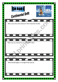 Ice Age 4 Continental Drift Worksheet Esl Worksheet By Marta Veiga