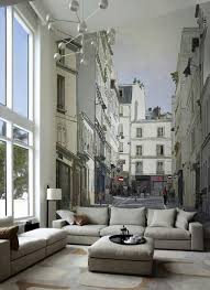 We have 57+ amazing background pictures carefully picked by our community. Living Room High Ceiling An Optical Illusion Of Depth Using Unusual Wallpaper Of Street Wall Mural Fotooboi Proektirovanie Intererov Peredelka Doma