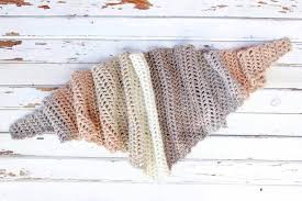 Free Caron Cakes Crochet Pattern Desert Winds Triangle Scarf