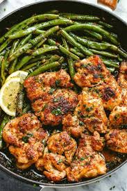 Poelee De Poulet Au Beurre De Citron Et A L Haricot Vert Poelee De Poulet Poulet Au Beurre Recette De Plat
