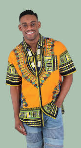 Black And Yellow Button Up Shirt Mens Traditional Short Sleeve Dress Shirt Moda Afro Moda Afro