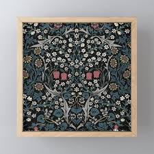 Vintage floral patterns framed print art features: William Morris Blackthorn Art Nouveau Floral Pattern Digital Download Art Gallery
