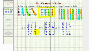 Ex Solve A System Of Three Equations Using Cramer S Rule A Good Video For Entering 3x3 Matrix On The Calculator Equations Systems Of Equations Solving