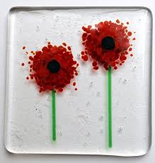Cheerful Red Glass Poppy Coasters Birthday Poppies Wedding Present Gift Ruby Mum Anniversary Engagement Flowers Garden Glass Fusing Projects Fused Glass Glass Fusion Ideas