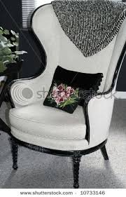 Beautiful Wing Back Chair In Black And White Chair Beautiful Chair Old Wooden Chairs