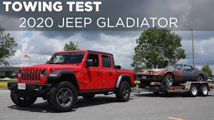 No problem towing a jeep as long as it does not exceed 5000 pounds. 2020 Jeep Gladiator Rubicon Pickup Towing Test Driving Ca Youtube