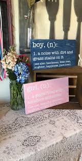 Boy Definition Sign Girl Definition Sign Gender Reveal Decor Rustic Nursery Decor Nurs Rustic Baby Girl Nursery Baby Girl Nursery Decor Shabby Chic Nursery