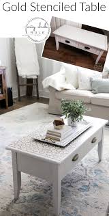 Painted tables are a quick and easy way to add character to your home. Gold Stencil Coffee Table Artsy Chicks Rule Stencil Coffee Table Coffee Table Painted Coffee Tables