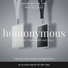 Homonymous Is The Wordoftheday Language Languagelearning Merriamwebster Dictionary In 2020 Merriam Webster Words Word Of The Day