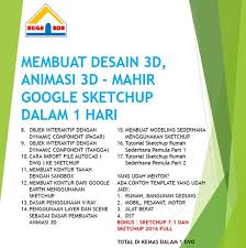 Tarik satu satu persegi persegi kecil hingga muncul keluar setelah buat balok. Jual Membuat Desain 3d Animasi 3d Mahir Google Sketchup Dalam 1 Hari Di Lapak Neighbor Shop Bukalapak