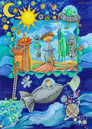 Space Station Painting Sonja Mengkowsky Space Station Art Space Drawings Art Competition Ideas