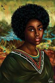 Black Mona Lisa Canvas Wall Art by Manasseh Johnson