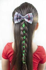Four Strand Ribbon Holiday Hair Ribbon Hairstyle Kids Hairstyles Hair Styles