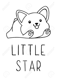 Help your child to develop memory, attention and. Coloring Pages Black And White Cute Kawaii Hand Drawn Corgi Royalty Free Cliparts Vectors And Stock Illustration Image 143409468