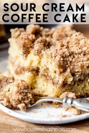 Bisquick Coffee Cake Sour Cream This Scrumptious Sour Cream Coffee Cake Has A Ribbon Of Cinnamon Streusel In The Middle And Even Mo In 2020 Coffee Cake Recipes Easy Sour Cream Coffee Cake Coffee Cake