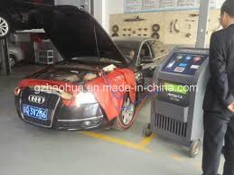 China Car Air Conditioning Machine Fully Auto A C Refrigerant Recovery Machine China Refrigerant Filling Machine A C Cleaner