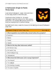 Hallowe'en is the correct spelling of halloween, being a contraction of all hallow's eve. Halloween Origin Trivia Pdf Halloween Pumpkin