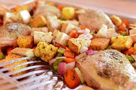 Chicken And Dressing Sheet Pan Supper Recipe Sheet Pan Suppers Sheet Pan Recipes Sheet Pan Dinners