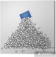 Qual è il significato dell'icona del pc che include una freccia rivolta verso il basso? Quadro Su Tela Monitor Del Computer Con Un Sacco Di Cursori Freccia Pixers Viviamo Per Il Cambiamento