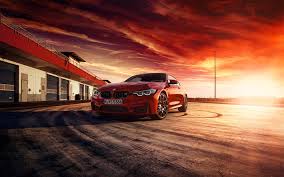 Download Wallpapers Bmw M4 Coupe 2017 Red Sports Coupe Racing Track Sunset Red M4 German Cars Bmw Besthqwallpapers Com Bmw M4 Bmw Voiture