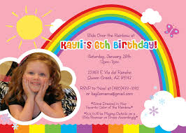 Birthday Party Invitation Card With Photo Birthday Party Invitation Template Quotes Rainbow Birthday Invitations Birthday Invitation Card Template Birthday Party Invitations Printable