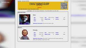 He was said to be 28 years old, with red or auburn. Texas Dps Mistakenly Sends Out Amber Alert For Chucky Doll Kens5 Com