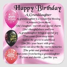 Inspirational Birthday Poem For Cousin Granddaughter Poem Happy Birthday Design Square Sticker Zazzle Com Happy Birthday Niece Birthday Poems For Daughter Happy Birthday Daughter