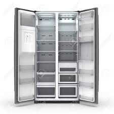 Bottom freezer refrigerators are a more modern and contemporary home appliance compared to the this combined makes a bottom freezer refrigerator a more stylish and modern choice for your. 3d Rendering Big Fridge On A White Background With An Open Door Stock Photo Picture And Royalty Free Image Image 104361995
