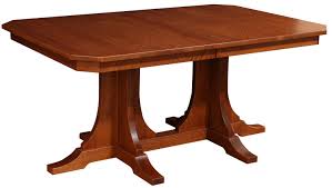 Great savings & free delivery / collection on many items. Trailway Amish Copper Canyon Rectangular Solid Wood Dining Table With A Double Pedestal Base Prime Brothers Furniture Dining Room Table