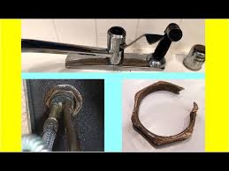 Usually under the sink there is a hex nut (the shank you see) that when removed from that shank it will release the faucet. How To Remove Old Kitchen Faucet Nut Kak Otkrutit Gajku Kuhonnogo Krana Youtube