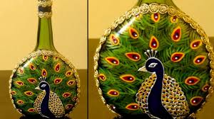 Bottle Art Indian Peacock Design Using Acrylic Color Easy Hand Crafted Youtube Buy peacock abstract art prints by marcia baldwin at imagekind.com. bottle art indian peacock design using acrylic color easy hand crafted