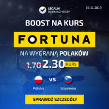 Oferta na euro 2020 w fortunie! Polska Slowenia Kursy Bukmacherskie El Euro 2020 I 19 11 2019