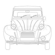 Draw a rearview mirror in the front corner of the window frame. Vintage Car Vector Illustration Stock Vector Colourbox